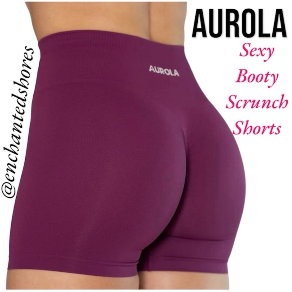 Booty Scrunch Compression Shorts Seamless AUROLA Intensify Sport Gym Yoga Size M